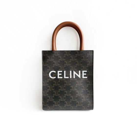 CELINE CABAS TRIOMPHE IN TRIOMPHE CANVAS WITH CELINE PRINT - MINI